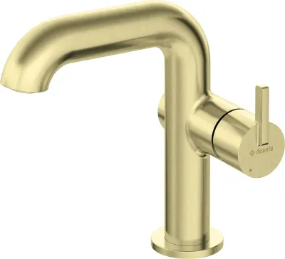 Deante Silia 128 Basin Mixer without Waste in Brushed Gold