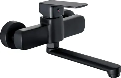 Mitigeur de cuisine mural Neo Maro 238 avec bec pivotant en noir mat