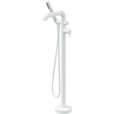 Bath/Shower Mixer Deante Silia for Floor Installation in Matte White