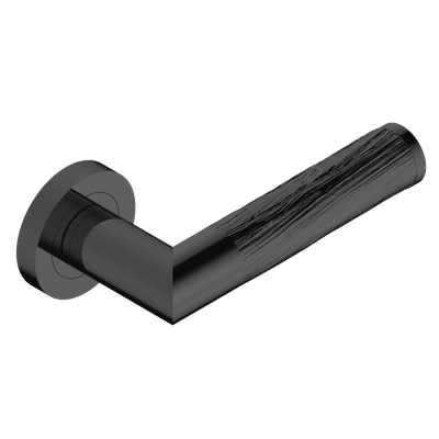 Paire de poignées de porte PVD bronze brown contour motif bois flotté THG Paris - Collection "Paris"