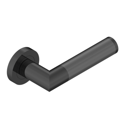 Paire de poignées de porte PVD bronze brown contour guilloché grain d'orge THG Paris - Collection "Paris"