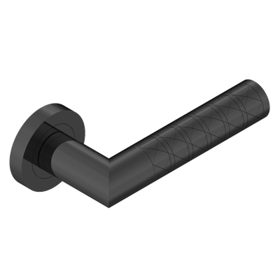 Paire de poignées de porte PVD bronze brown contour guilloché croisé THG Paris - Collection "Paris"