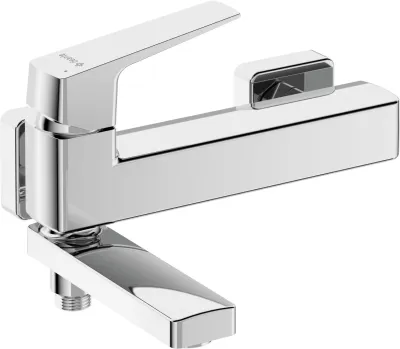 Bath/Shower Mixer Deante Blur with Foldable Spout in Chrome