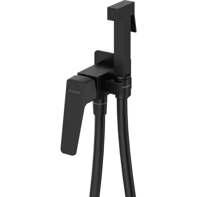 Hygienic WC Set with Deante Blur Built-in Mixer in Matte Black with 120 cm Hose