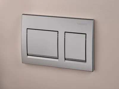 Next-generation Alpha25 square flush plate / Matte Chrome