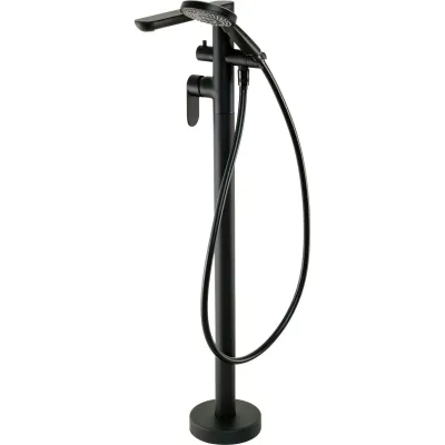 Bath/Shower Mixer Deante Alpinia for Floor Installation in Matte Black