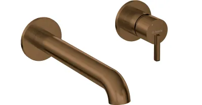 Deante Silia 208 mm Built-in Basin Mixer without Waste in Brushed Bronze PVD