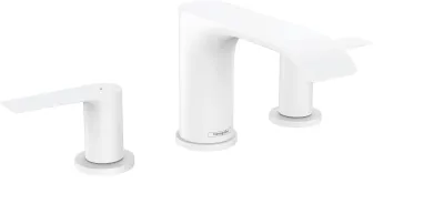 Mélangeur de lavabo 3 trous Hansgrohe Vivenis 90 avec tirette et vidage en blanc mat