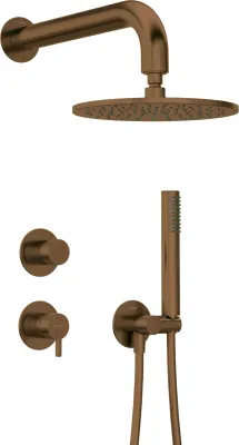 Ensemble de douche encastré Deante Silia 250 avec douche de tête en PVD bronze brossé