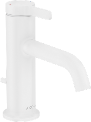 Mitigeur de lavabo AXOR One 70 avec tirette et vidage en blanc mat