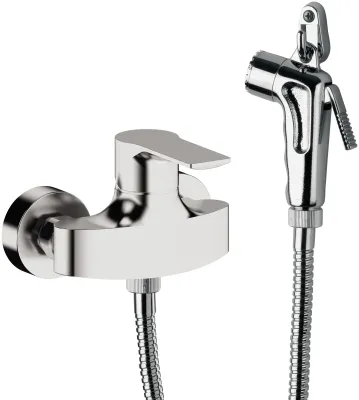 Hygienic WC Set with Exposed Mixer Remer Energy in Chrome-Plated Brass