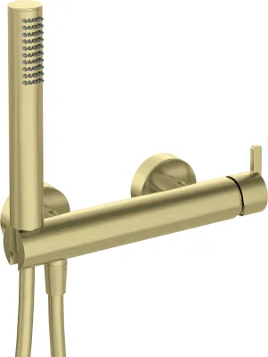 Shower Mixer Deante Silia with Holder, Flexible Hose and Hand Shower in Brushed Gold