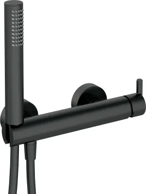 Mitigeur de douche Deante Silia avec support, flexible et douchette à main en noir mat
