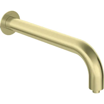 Deante Silia Wall-Mounted Shower Arm 380 mm with Round Escutcheon in Brushed Gold PVD