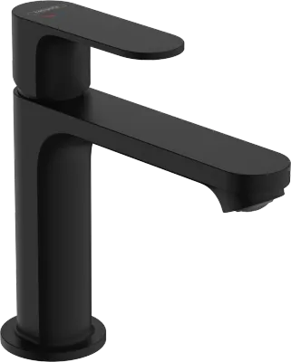 Mitigeur de lavabo Hansgrohe Rebris S 110 CoolStart avec tirette et vidage en noir mat
