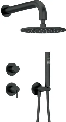 Ensemble de douche encastré Deante Silia 250 avec douche de tête en noir mat