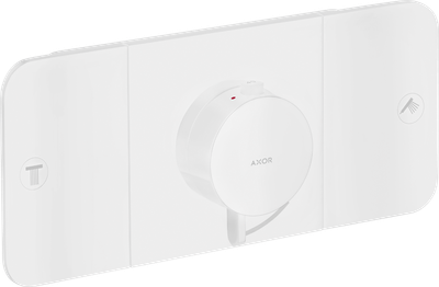 Module thermostatique encastré AXOR One avec 2 fonctions en blanc mat