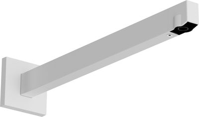 Bras de douche mural Hansgrohe Pulsify E 390 mm avec rosace carrée en blanc mat