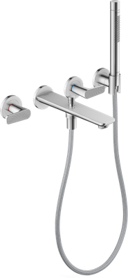 Mélangeur encastré de bain / douche 3 trous Axor Citterio C avec manettes coupe cubique