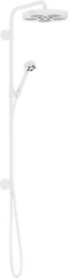 Colonne de douche AXOR One avec douche de tête 280 pour installation encastrée en blanc mat