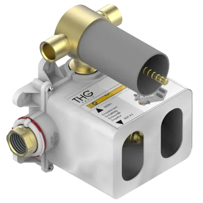 Corps d'encastrement THG pour mitigeur de douche à encastrer thermostatique avec robinet d'arrêt et 2 sorties