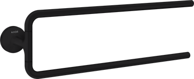 Porte-serviettes double Axor Universel Circulaire en noir mat