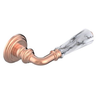 Paire de poignées de porte PVD blush insert Howlite​ THG Paris - Collection "London"