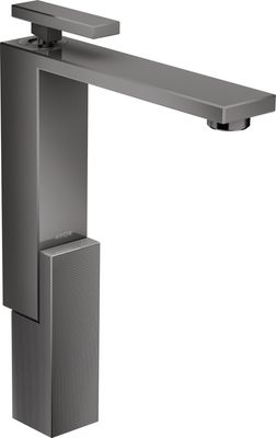 Mitigeur de lavabo Axor Edge 280 avec bonde push-open coupe diamant en noir chromé poli