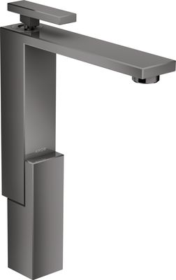 Mitigeur de lavabo Axor Edge 280 avec bonde push-open en noir chromé poli