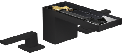 Mélangeur de lavabo 3 trous AXOR MyEdition 70 sans plaque, avec bonde push-open en noir mat
