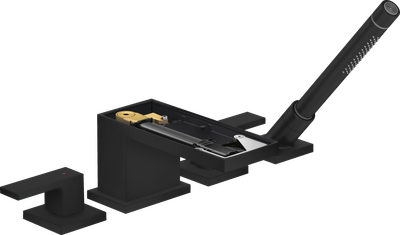 Mélangeur 4 trous sans plaque, pour montage sur bord de baignoire AXOR MyEdition en noir mat