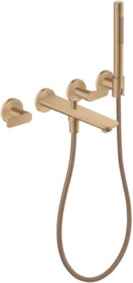 Mélangeur encastré de bain / douche 3 trous Axor Citterio C avec manettes coupe cubique en bronze brossé