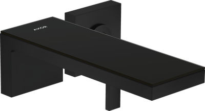 Mitigeur de lavabo encastré AXOR MyEdition bec 221, avec bonde à écoulement libre en noir mat / verre noir