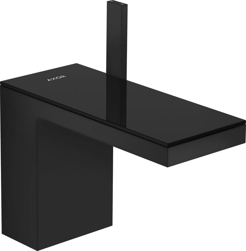 Mitigeur de lavabo AXOR MyEdition 110 avec bonde push-open en noir mat / verre noir — 47030670