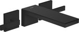 Mélangeur de lavabo 3 trous encastré AXOR MyEdition 221 avec bonde à écoulement libre en noir mat / verre noir