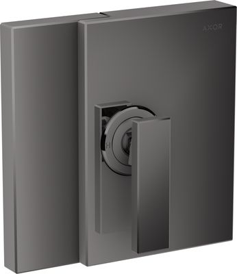 Set de finition pour mitigeur de douche encastré AXOR Edge en noir chromé poli