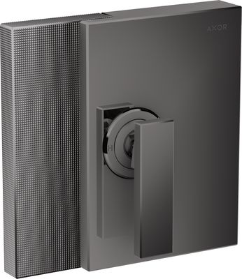 Set de finition pour mitigeur de douche encastré AXOR Edge en noir chromé poli