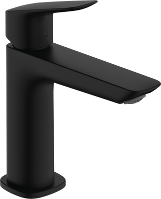 Hansgrohe Logis Fine 110 Basin Mixer Tap with Push-Open Waste in Matte Black