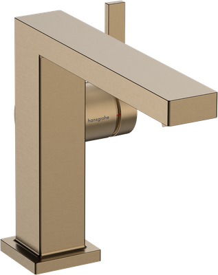Mitigeur de lavabo Hangrohe Tecturis E Fine 110 CoolStart avec bonde Push-Open en bronze brossé