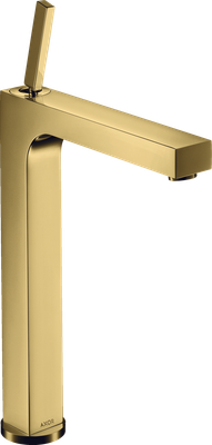 Mitigeur de lavabo AXOR Citterio 280 surélevé pour vasque libre avec tirette et vidage en doré poli