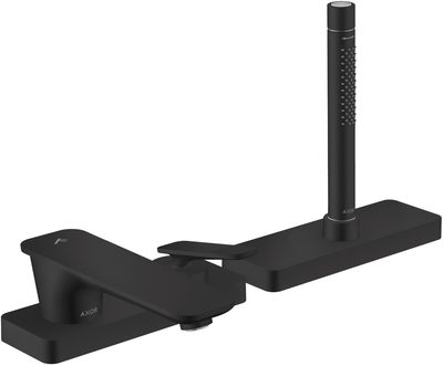 Mitigeur 3 trous pour montage sur bord de baignoire avec sBox AXOR Citterio C coupe cubique en noir mat