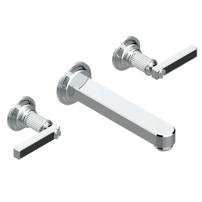 Mélangeur de lavabo THG encastré mural 3 trous - Collection "Grand Central Onyx noir"