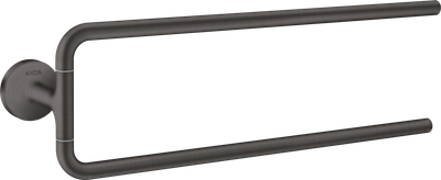Porte-serviettes double Axor Universel Circulaire en noir chromé brossé
