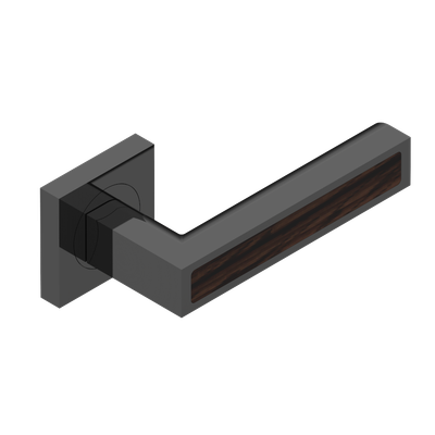 Paire de poignées de porte PVD bronze brown insert ébène THG Paris - Collection "Genève"