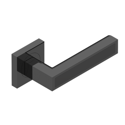 Paire de poignées de porte PVD bronze brown insert onyx noir THG Paris - Collection "Genève"