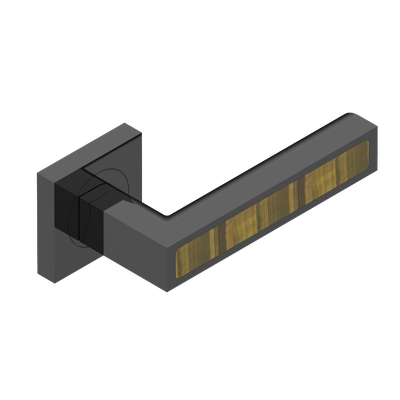 Paire de poignées de porte PVD bronze brown insert œil de tigre THG Paris - Collection "Genève"