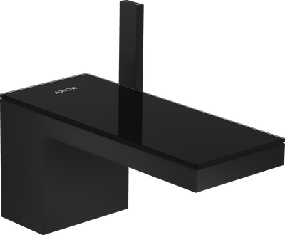 Mitigeur de lavabo AXOR MyEdition 70 avec bonde push-open en noir mat / verre noir