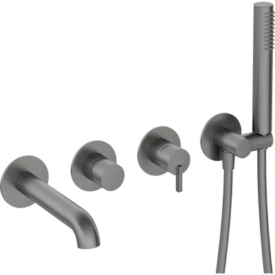 Built-in bath/shower mixer 4 holes Deante Silia in titanium