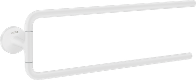 Porte-serviettes double Axor Universel Circulaire en blanc mat