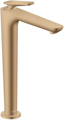 Mitigeur de lavabo AXOR Citterio C 250 surélevé CoolStart avec poignée manette et bonde à écoulement libre en bronze brossé
